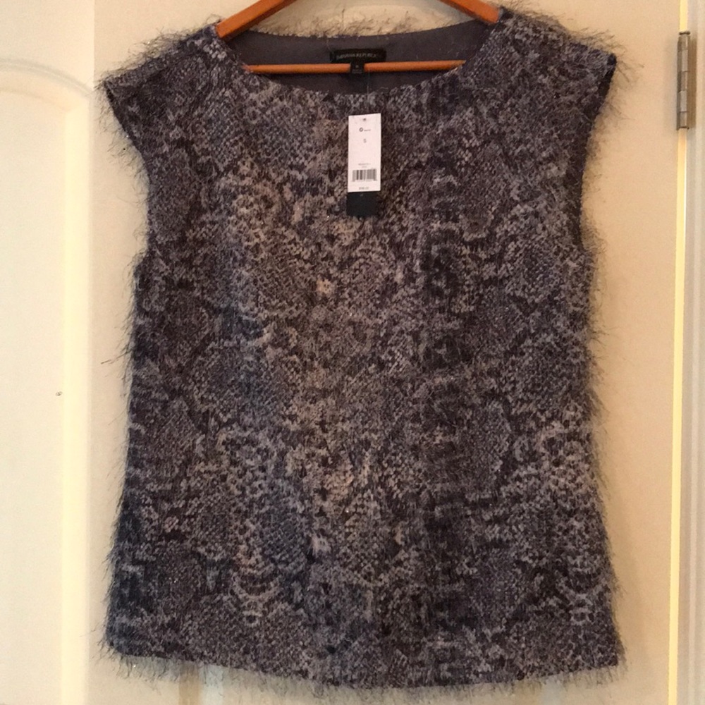 Banana republic fuzzy snakeskin top